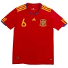 Camisola Espanha A. Iniesta 6 2010 Retro 1º Equipamento Manga Curta